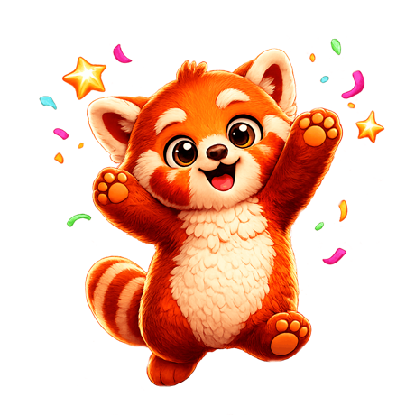 Mascot celebrating progress
